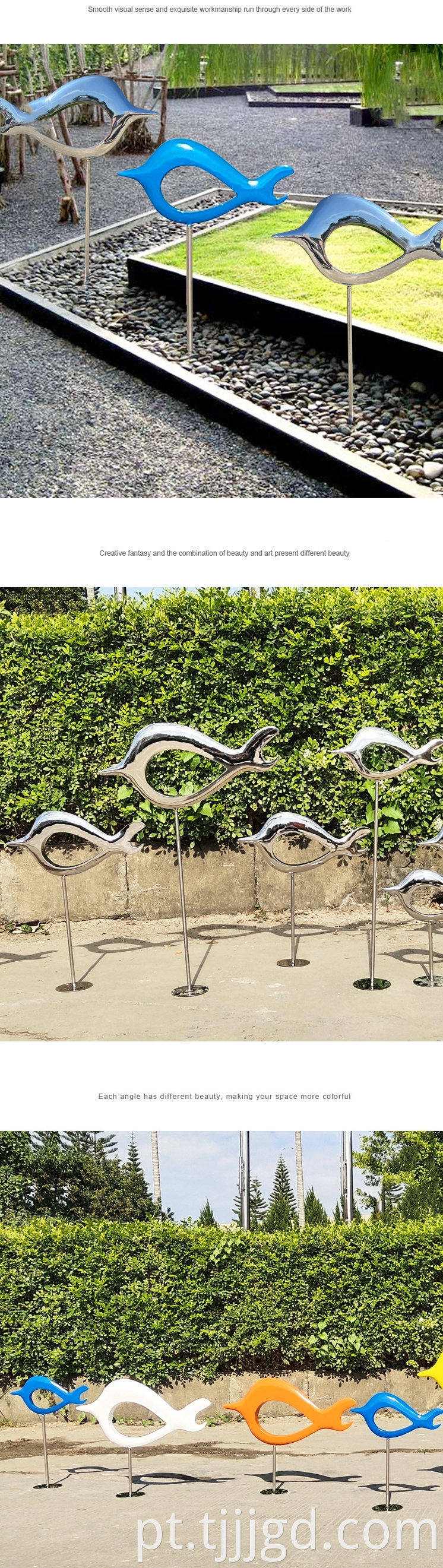 Outdoor Stainless Steel Sculpture Fish